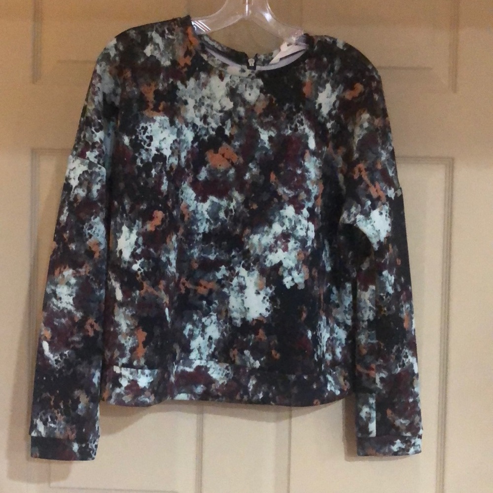BCBG Ladies Multicolor print long sleeve top-Small